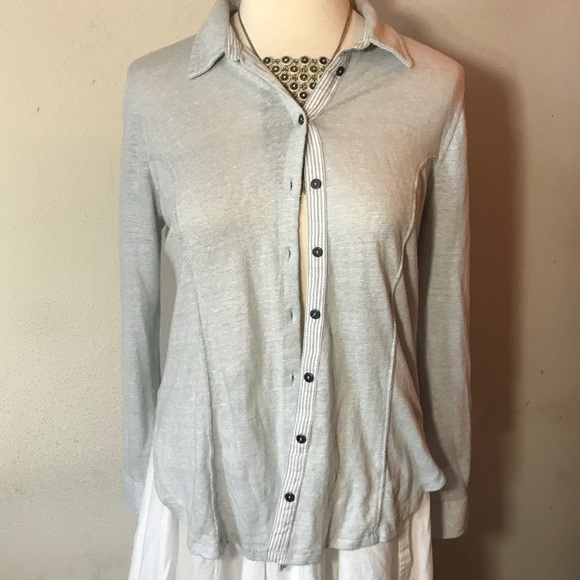 SOLD Maeve by Anthropologie Heather Grey Button - Picture 1 of 7